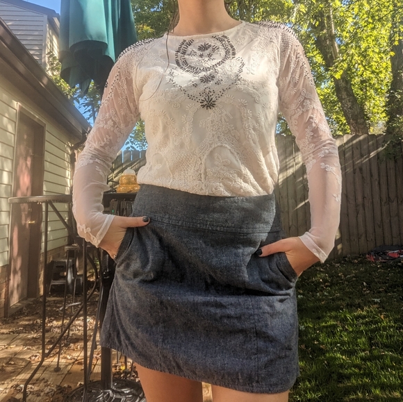 Y2K Beaded Lace Long Sleeve Top - Picture 5 of 5